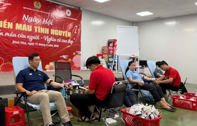 Đoàn viên, người lao động An Giang Samho hiến 136 đơn vị máu