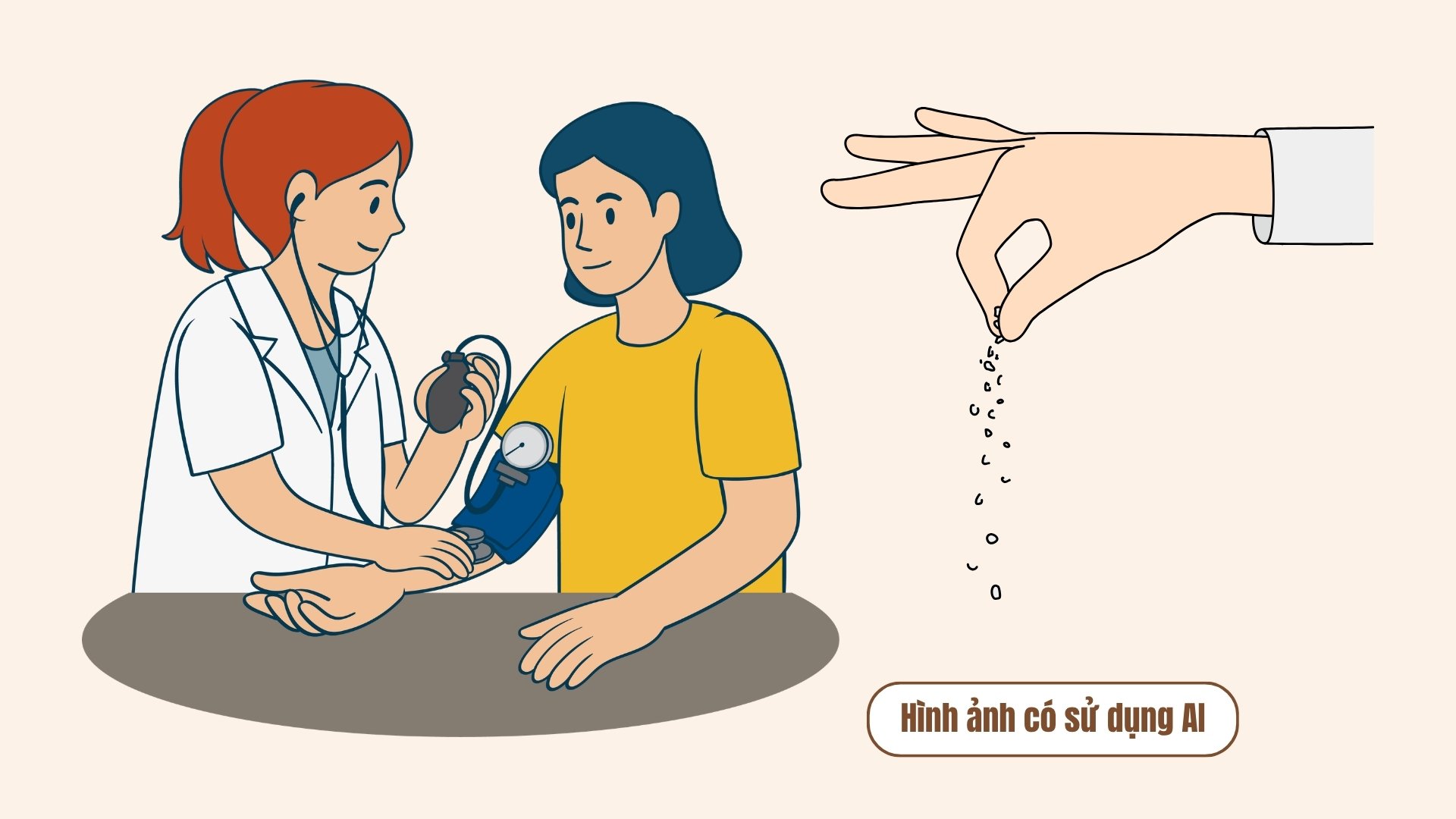 Doctors point out that blood pressure control starts from reducing salt. Graphics: AI