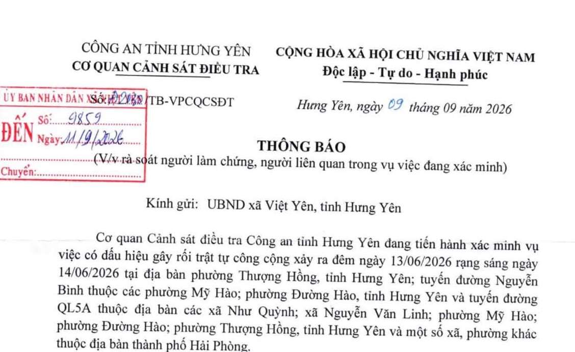 Công an Hưng Yên rà soát người liên quan vụ mang phóng lợn đi thành đoàn. Ảnh: Chụp văn bản