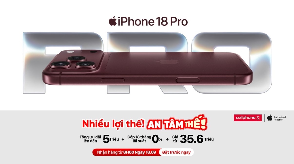 Burgundy red on iPhone 18 Pro and iPhone 18 Pro Max is of interest to Vietnamese consumers. Photo: CellphoneS, September 12