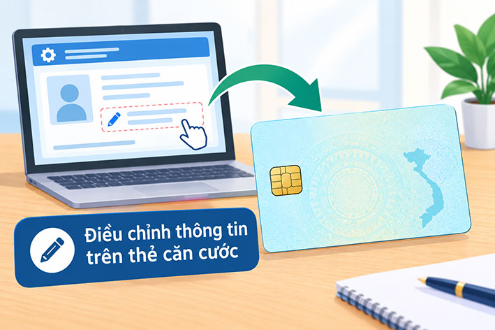 Công dân có thể làm thủ tục liên quan đến thẻ căn cước trực tiếp tại trụ sở Công an xã trên cả nước, không phụ thuộc nơi cư trú. Đồ họa: Việt Dũng (có sử dụng công cụ AI)