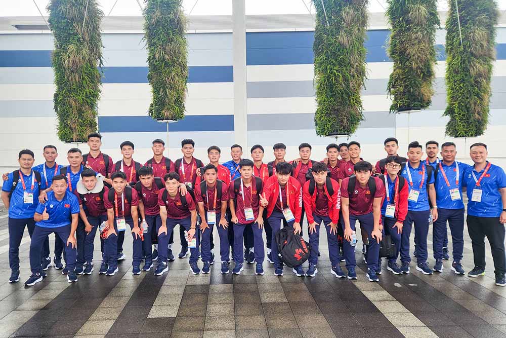 U23 Vietnam is present in Nagoya (Japan), ready for the ASIAD 20 journey. Photo: VFF