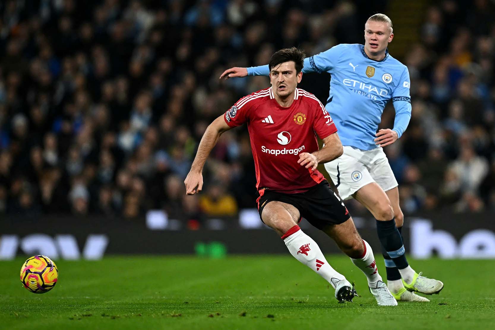Football prediction Man United vs Man City. Photo: AFP