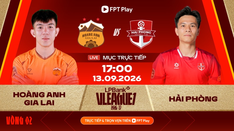 Hoang Anh Gia Lai meets Hai Phong in round 2 of V.League. Photo: FPT Play