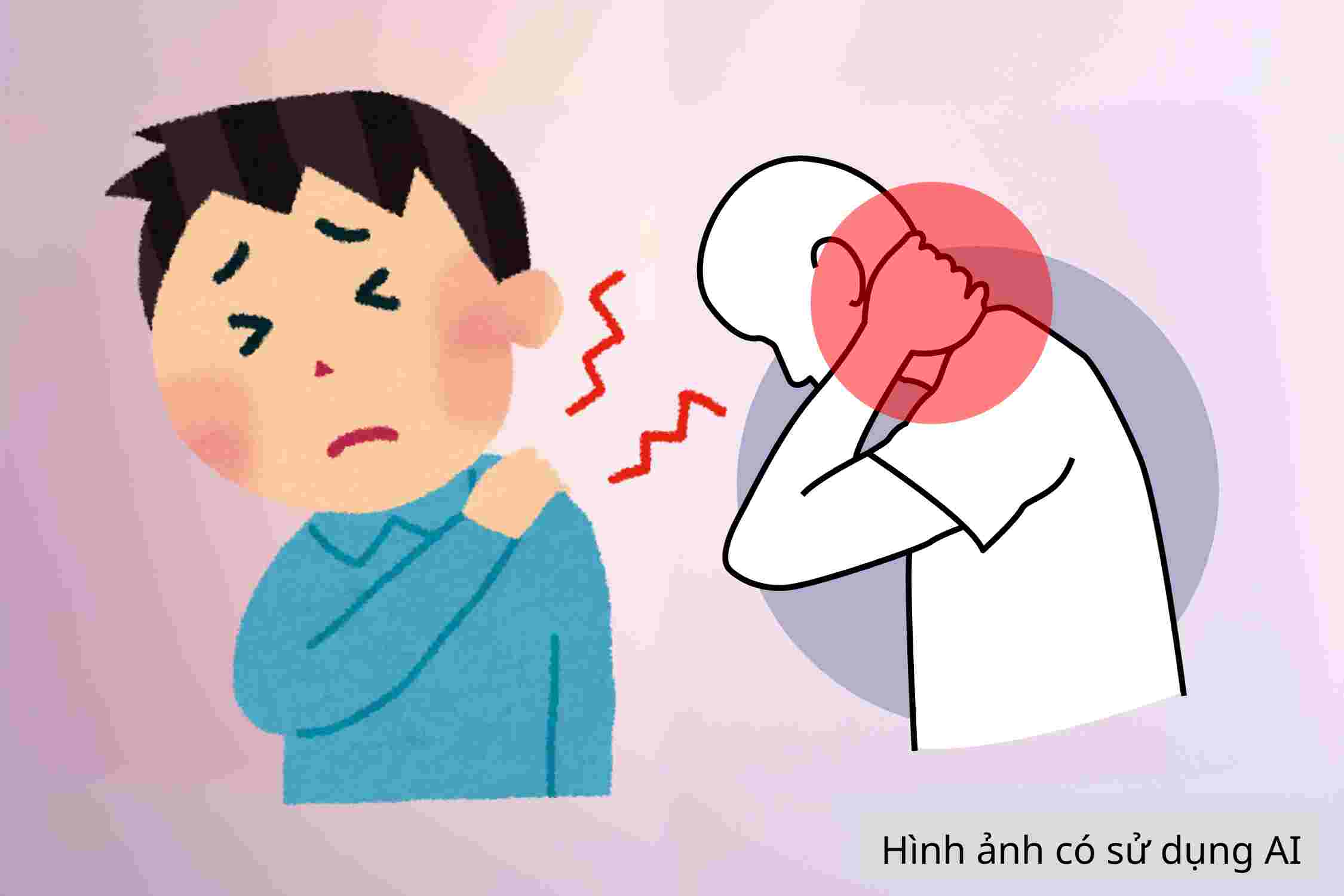 Neck and shoulder muscle strain causes pain and limited movement