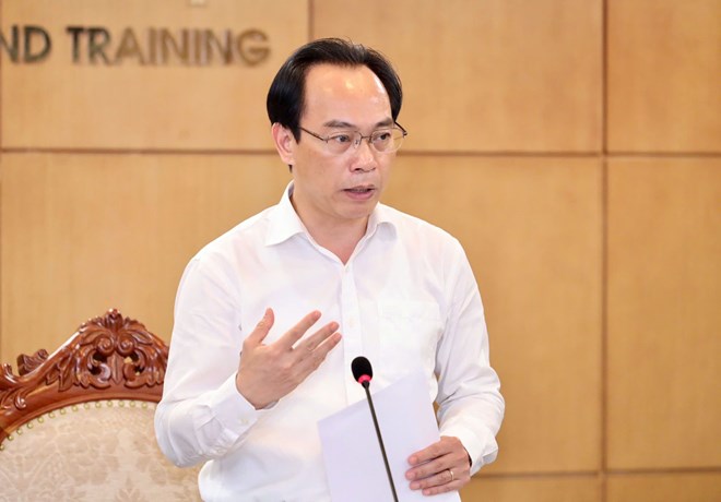 Minister of Education and Training Hoang Minh Son said that he is completing a project to arrange higher education institutions. Photo: Electronic Information Portal of the Ministry of Education and Training