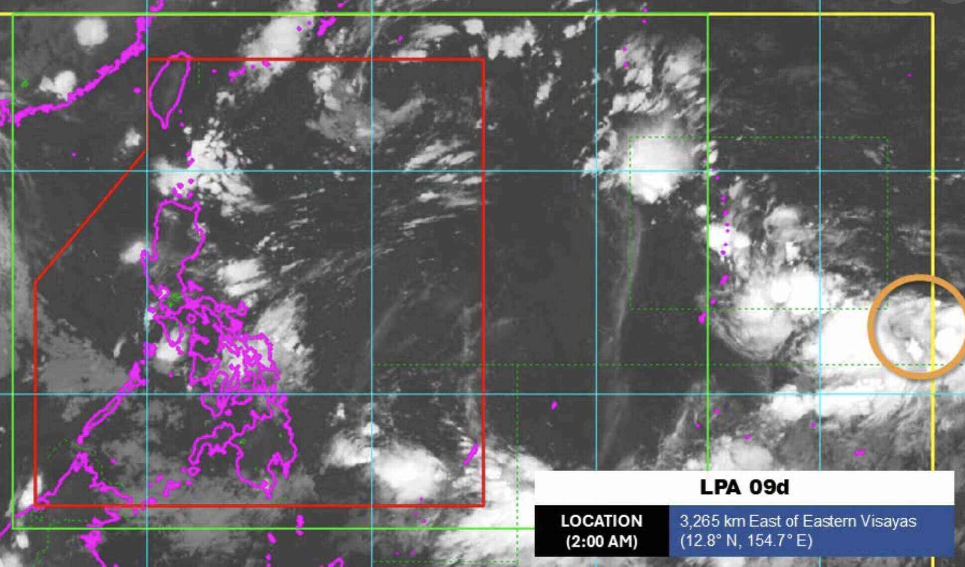 The location of low pressure LPA 09d was monitored by PAGASA at 2:00 AM on September 14 (Philippines time). Photo: PAGASA