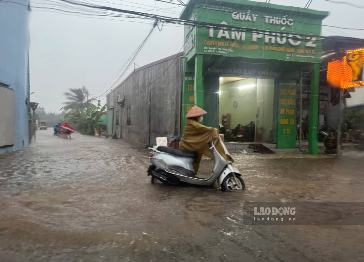 Le 14 septembre, de nombreuses zones de la commune de Hải Thịnh, province de Ninh Bình, ont été inondées. Photo: Xuân Sắc