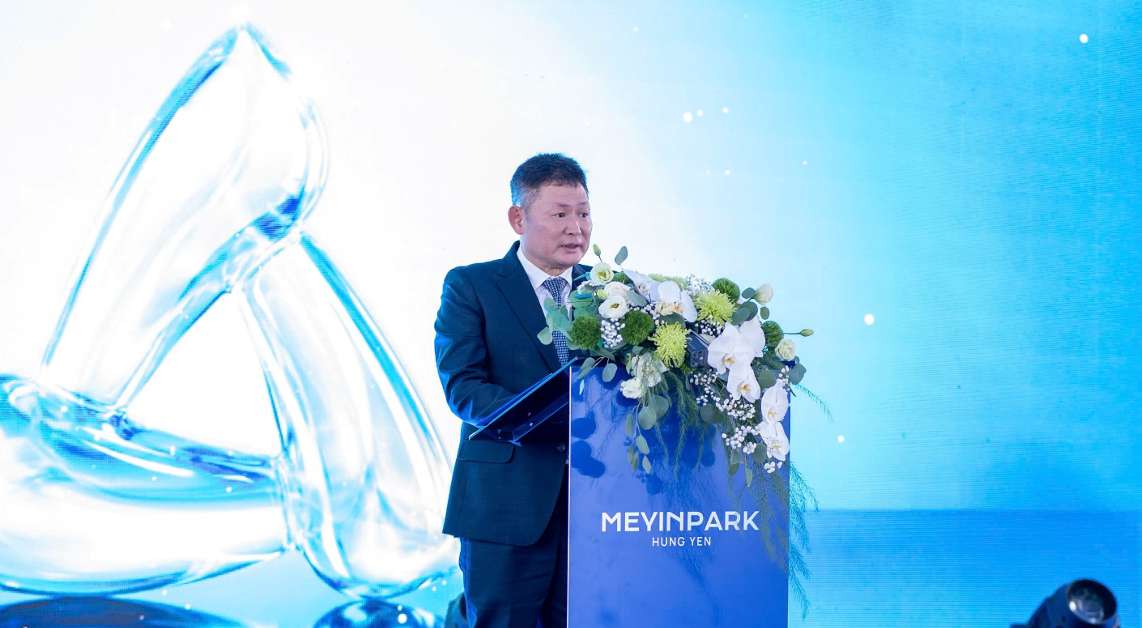 Chủ tịch Hội đồng Quản trị Công ty Cổ phần Bất động sản Tập đoàn Tân Á Đại Thành - MEYLAND (MEYGROUP) - Ông Đặng Quang Minh phát biểu tại buổi lễ. Ảnh: Tân Á Đại Thành