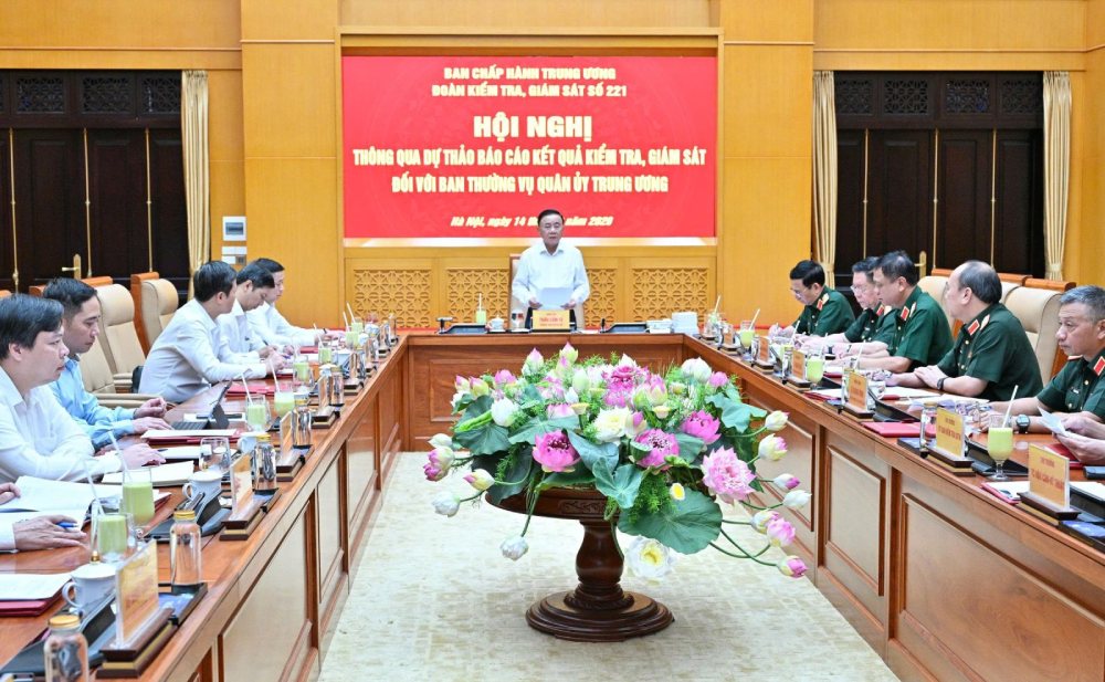 Hội nghị thông qua kết quả kiểm tra, giám sát đối với Ban Thường vụ Quân ủy Trung ương. Ảnh: Cổng TTĐT Đảng Cộng sản Việt Nam 