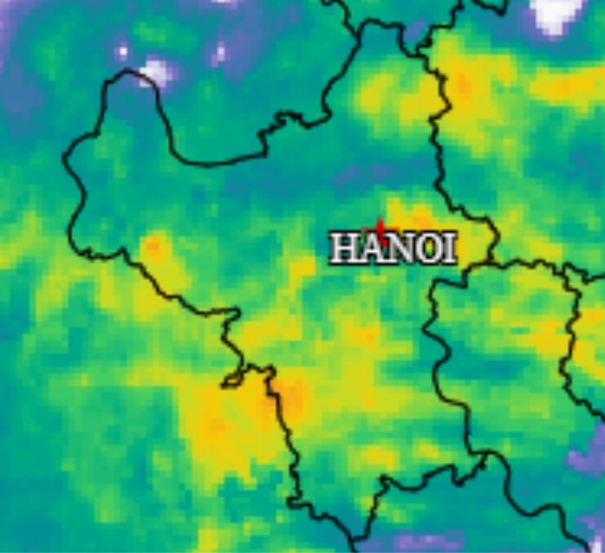 Strong convective clouds developing over Hanoi area cause heavy rain. Photo: National Center for Hydro-Meteorological Forecasting