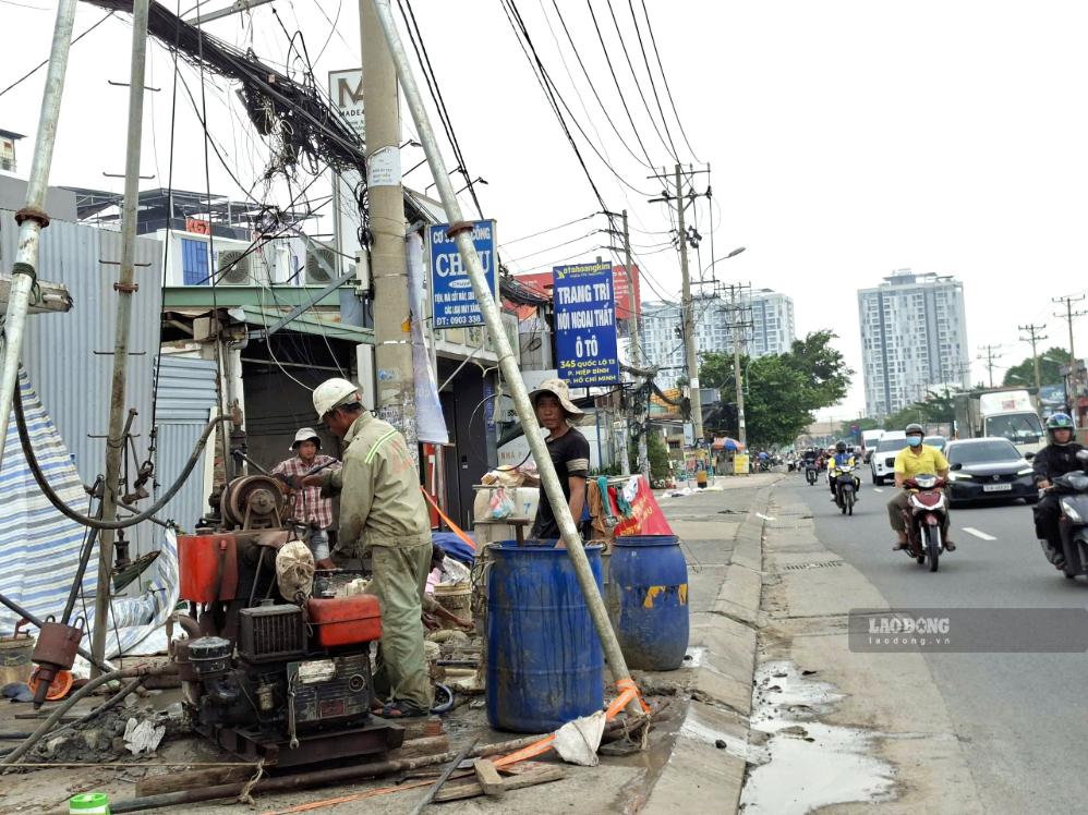 A geological exploration drilling site on National Highway 13 on September 14. Photo: Minh Quan