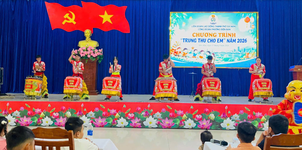 Le syndicat du quartier de Điện Bàn, Đà Nẵng, organise le programme "La fête de la mi-automne pour les enfants" en 2026. Photo: Syndicat de Điện Bàn