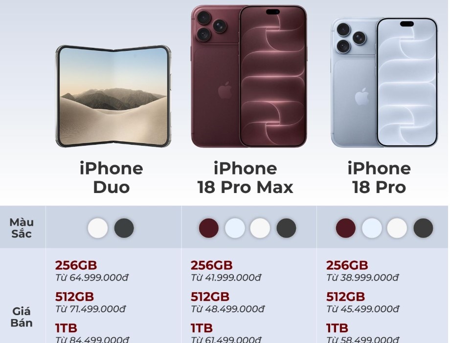iPhone 18 Pro Max received great attention from Vietnamese users compared to iPhone 18 Pro and iPhone Duo. Graphics: Phuong Anh