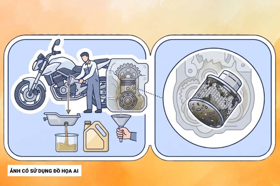 Replacing motorcycle oil but ignoring this part can affect the engine