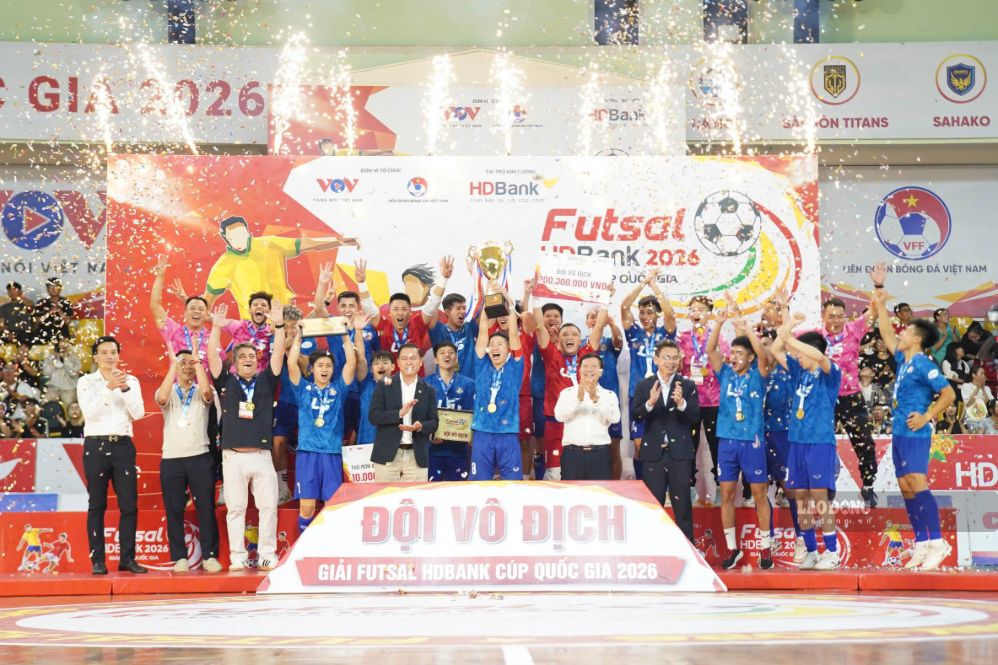 Thai Son Bac wins a double national futsal title in 2026. Photo: Thanh Vu