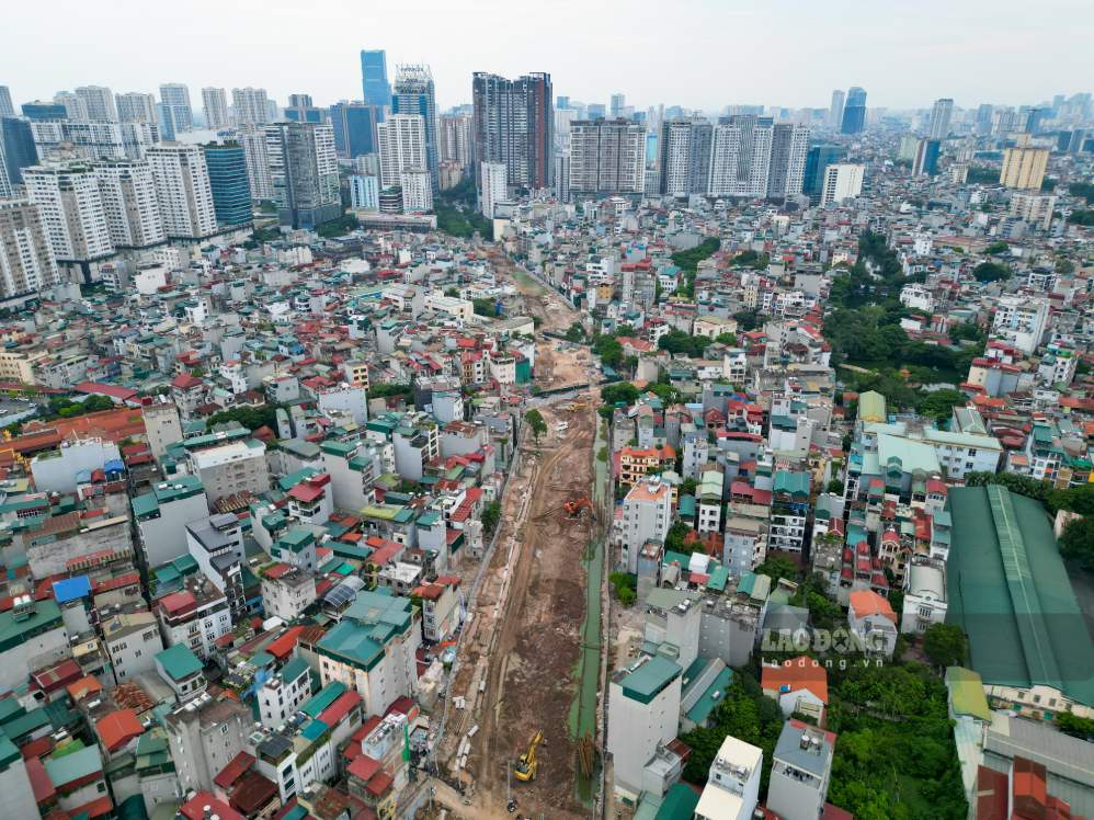 Dự án đường Vành đai 2,5 đoạn Ngụy Như Kon Tum - Nguyễn Trãi, ngày 13.9. Ảnh: Sóng Hữu