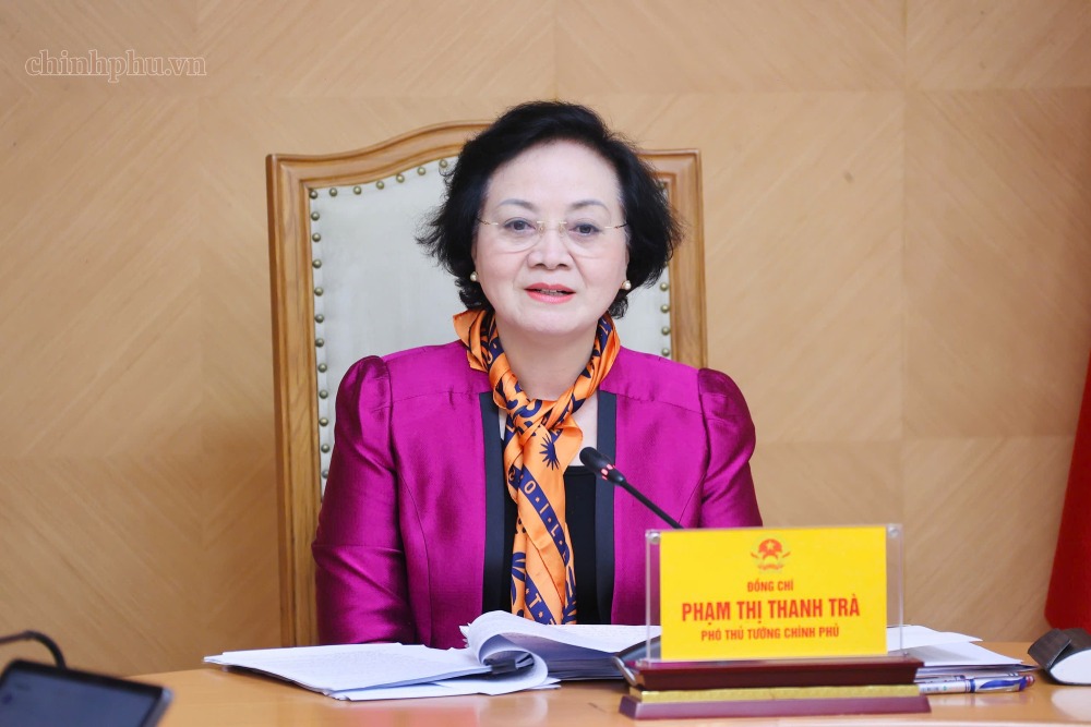 Secretary of the Party Central Committee, Deputy Prime Minister Pham Thi Thanh Tra talks about the model of commune-level administrative units with typical core characteristics. Photo: chinhphu. vn/Thu Giang