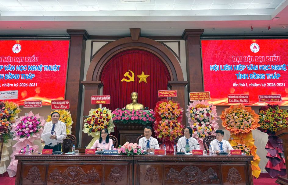 Đại hội đại biểu Hội Liên hiệp Văn học Nghệ thuật tỉnh Đồng Tháp lần thứ I diễn ra vào ngày 15.9.2026. Ảnh: Võ Văn Sơn