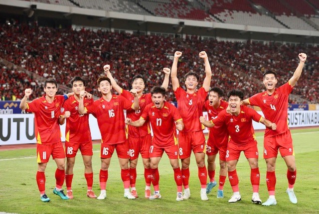 Le Vietnam U23 rencontre le Koweït U23 aux ASIAD 20. Photo: VFF