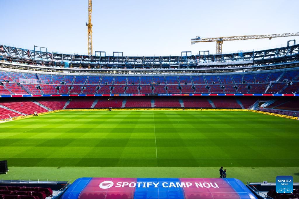 Barcelona's Camp Nou stadium after completing the renovation will become one of the largest and most modern stadiums in Europe. Photo: Xinhua, taken on September 23, 2025