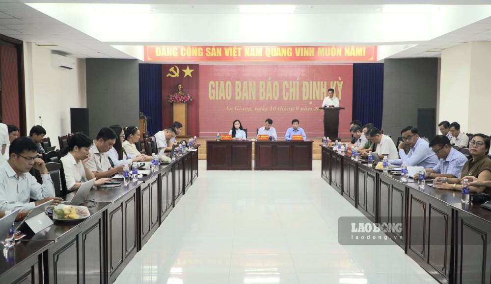 Đại biểu dự họp giao ban báo chí tỉnh An Giang. Ảnh: Nguyên Anh