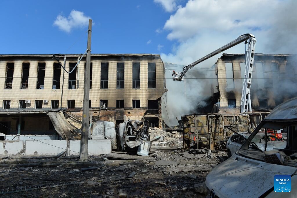Scene in Kiev, Ukraine after a missile and drone attack, September 8, 2026. Photo: Xinhua