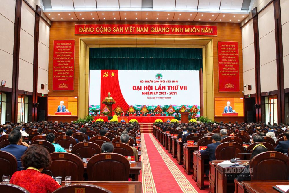Đại hội đại biểu toàn quốc Hội Người cao tuổi Việt Nam lần thứ VII, nhiệm kỳ 2026 – 2031 có sự tham dự của 475 đại biểu ưu tú đại diện cho gần 17 triệu cán bộ, hội viên người cao tuổi trong cả nước. Ảnh: Quỳnh Chi