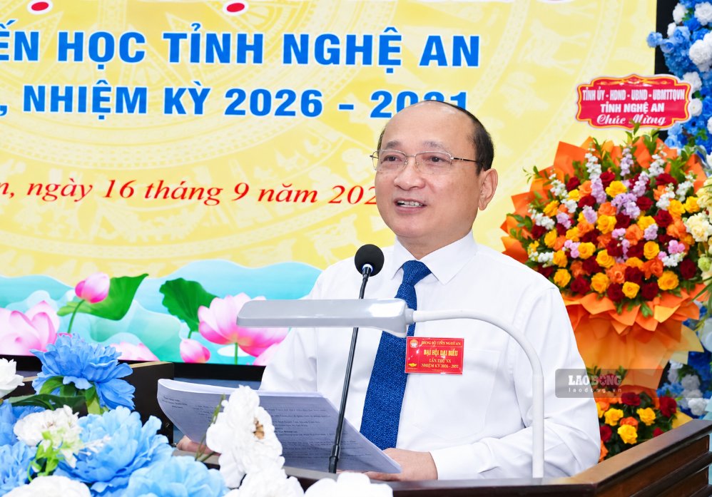 On September 16, Mr. Nguyen Thanh Hien continued to be trusted and elected to hold the position of Chairman of the Nghe An Provincial Association for Promoting Education for the term 2026 - 2031. Photo: Duy Chuong