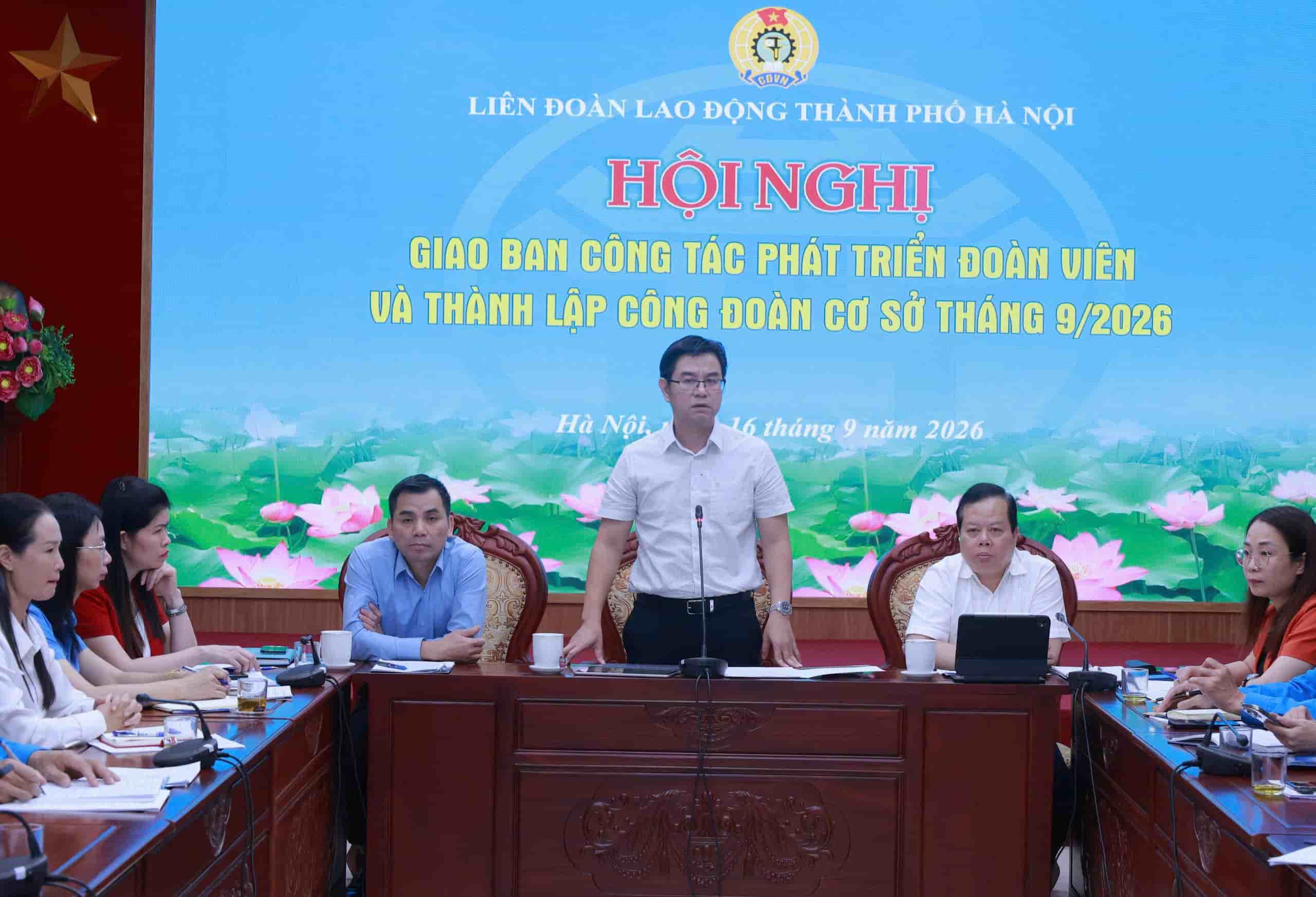 Hanoi Labor Federation organizes a conference to review the work of developing union members and establishing grassroots trade unions in September 2026. Photo: City Trade Union provided.