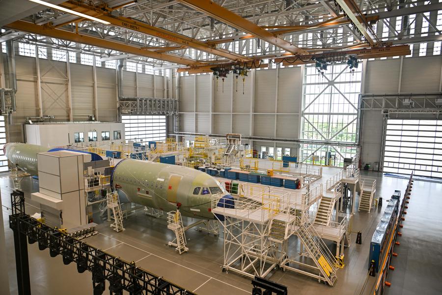 Airbus' second complete assembly line (FAL) for the A320 aircraft line in Tianjin, northern China, October 22, 2025. Photo: Xinhua