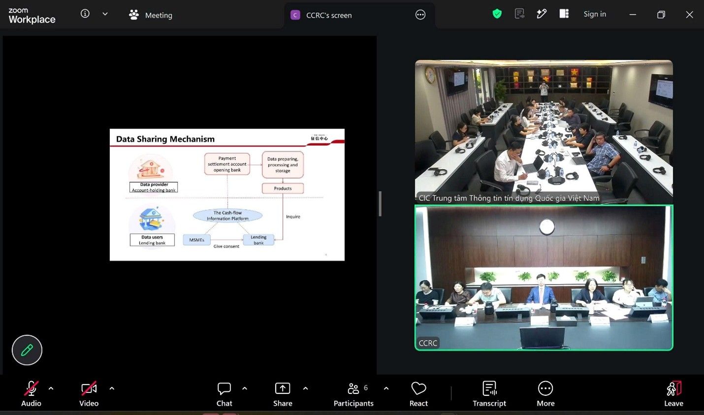 Vue d'ensemble de la réunion de travail en ligne. Photo: CIC