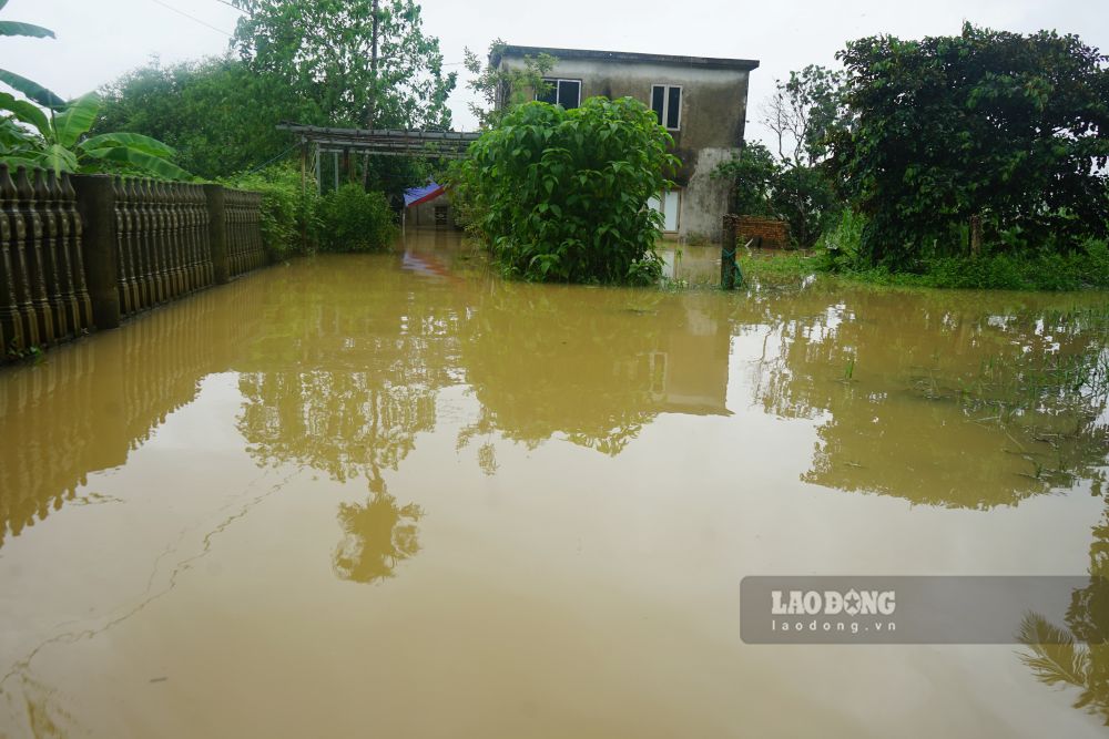 Nhiều ngôi nhà ở thôn Vạn Thiện, xã Nông Cống, tỉnh Thanh Hóa bị ngập sâu trong nước. Ảnh: Quách Du (chụp ngày 16.9.2026)