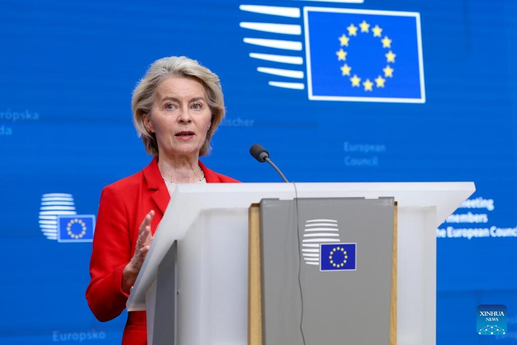 European Commission President Ursula von der Leyen at a press conference in Brussels, Belgium, January 23, 2026. Ms. von der Leyen is promoting closer relations between the EU and Canada. Photo: Xinhua