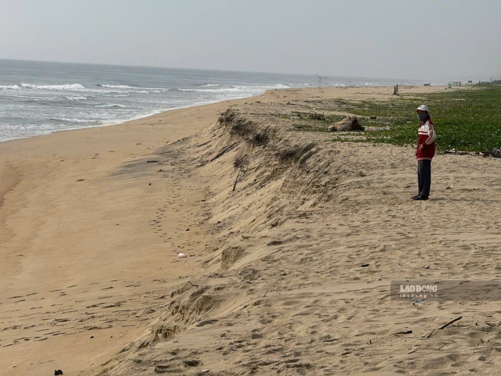The coast of Duc Loi village, Long Phung commune, Quang Ngai province is seriously eroded. Photo: Vien Nguyen