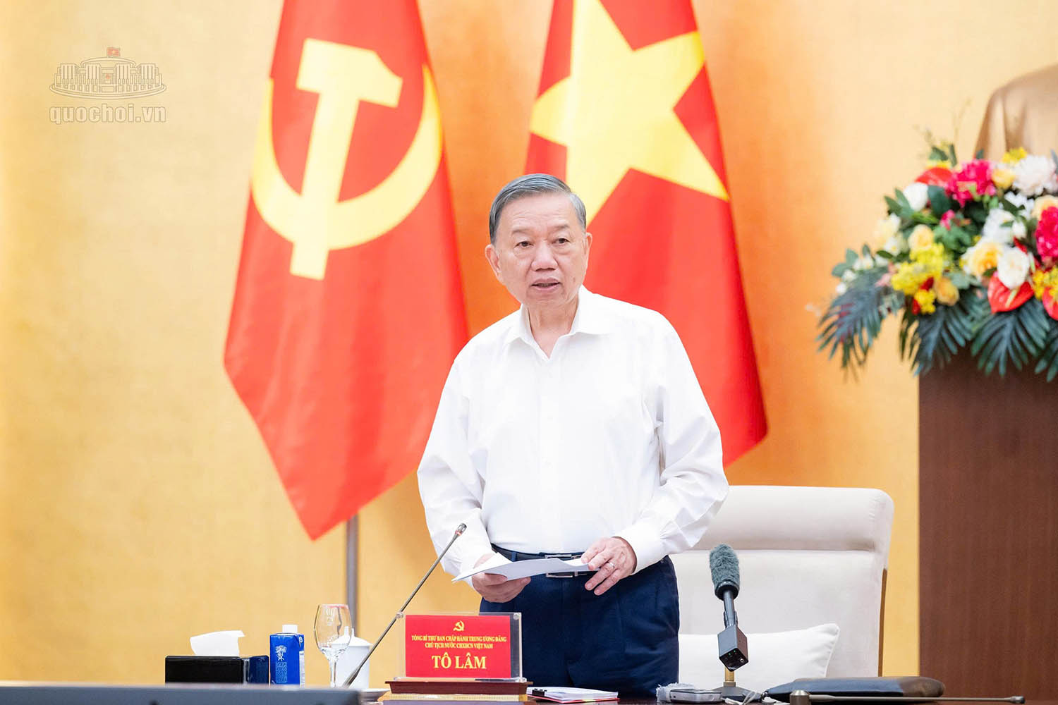 General Secretary and President To Lam chaired the Conference to approve the Draft report on the results of the 3rd inspection and supervision of the National Assembly Party Committee Standing Committee. Photo: Quochoi. vn