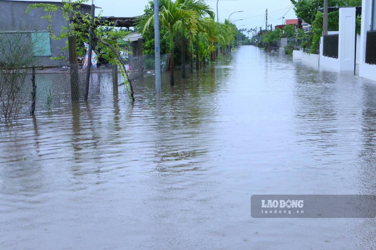 Many areas in Quy Nhat commune, Ninh Binh province are flooded due to the impact of prolonged rain. Photo: Ha Vi