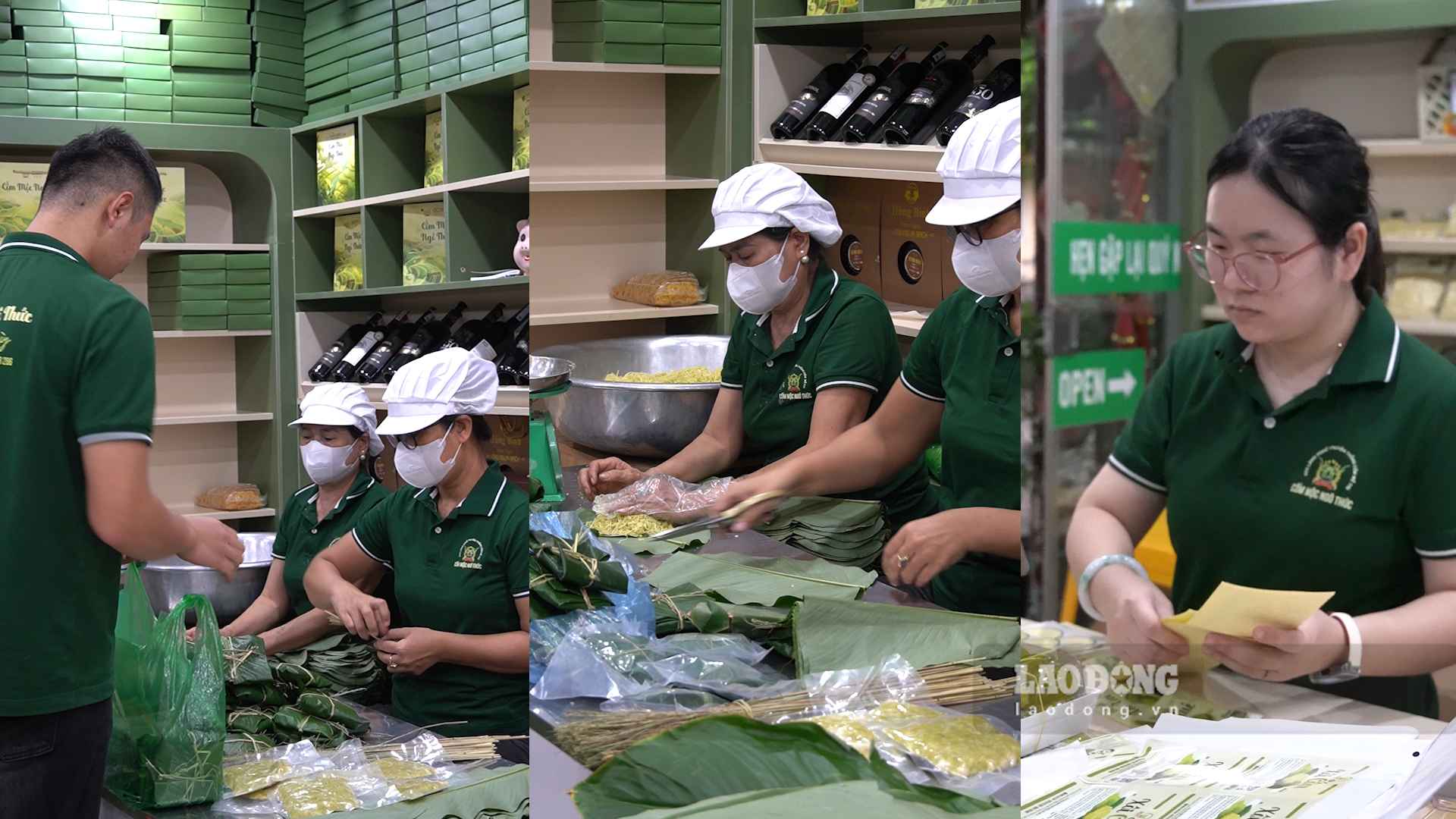 Inside the young rice flake factory during Hanoi's autumn days. Photo taken on September 16. Photo: An Phuong