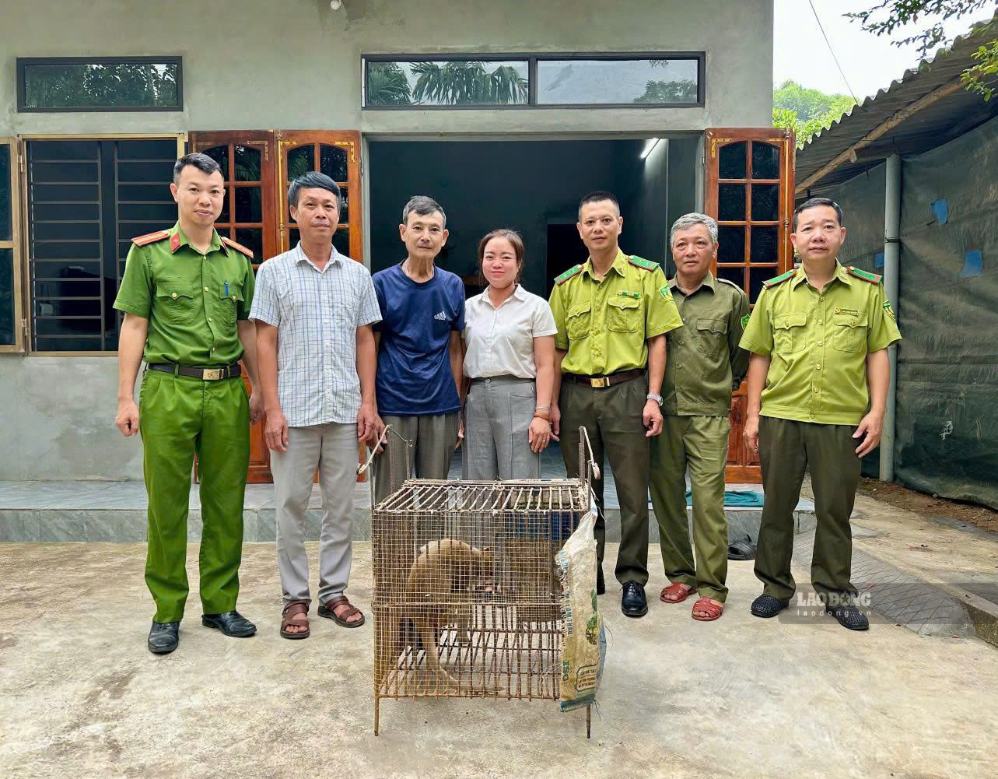 Người dân tự nguyện giao nộp cá thể khỉ