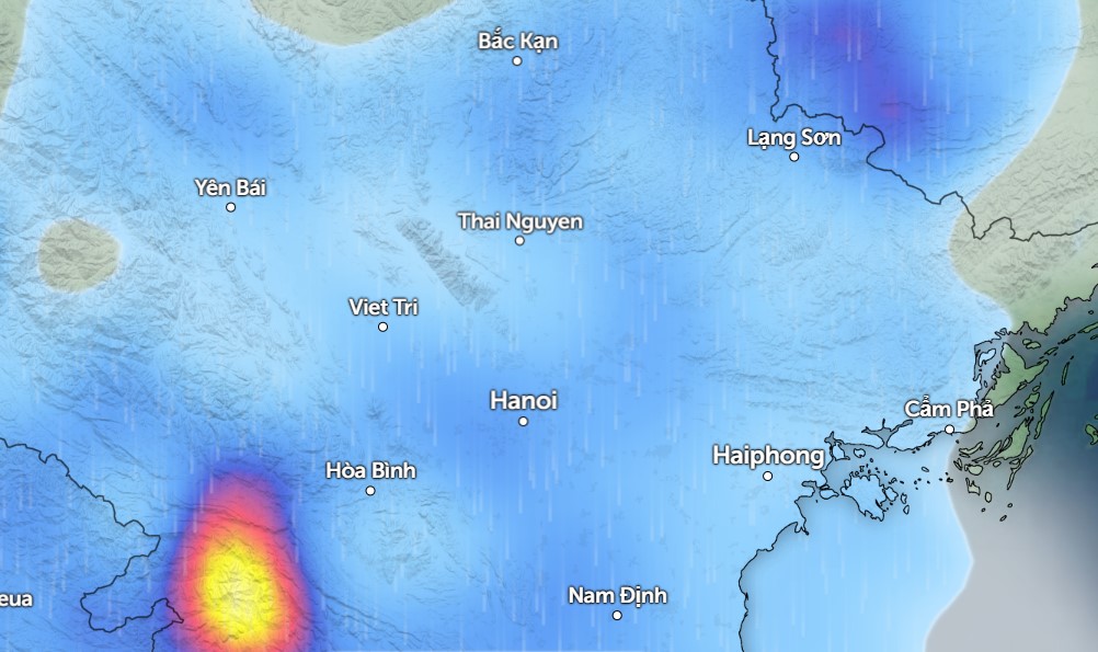 Impact of the tropical depression in the Northern region. Photo: ZoomEarth