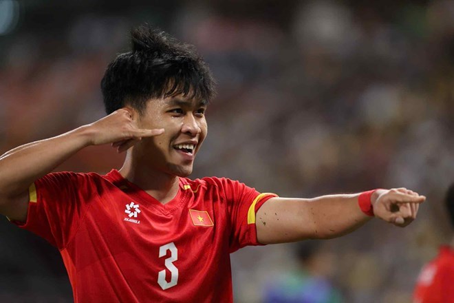 Le défenseur central et capitaine Phạm Lý Đức de l'équipe vietnamienne U23. Photo: VFF