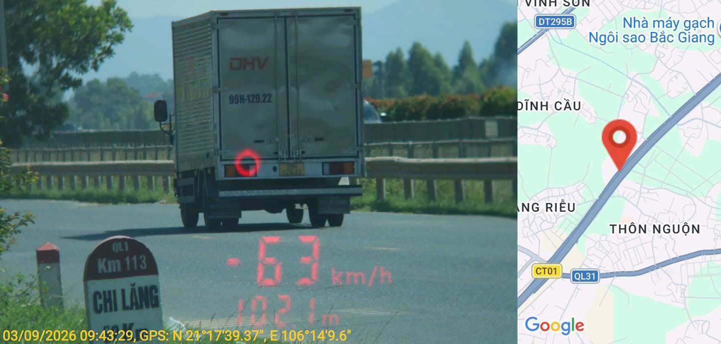 Car owner fined remotely in Bac Ninh. Photo: Bac Ninh Traffic Police