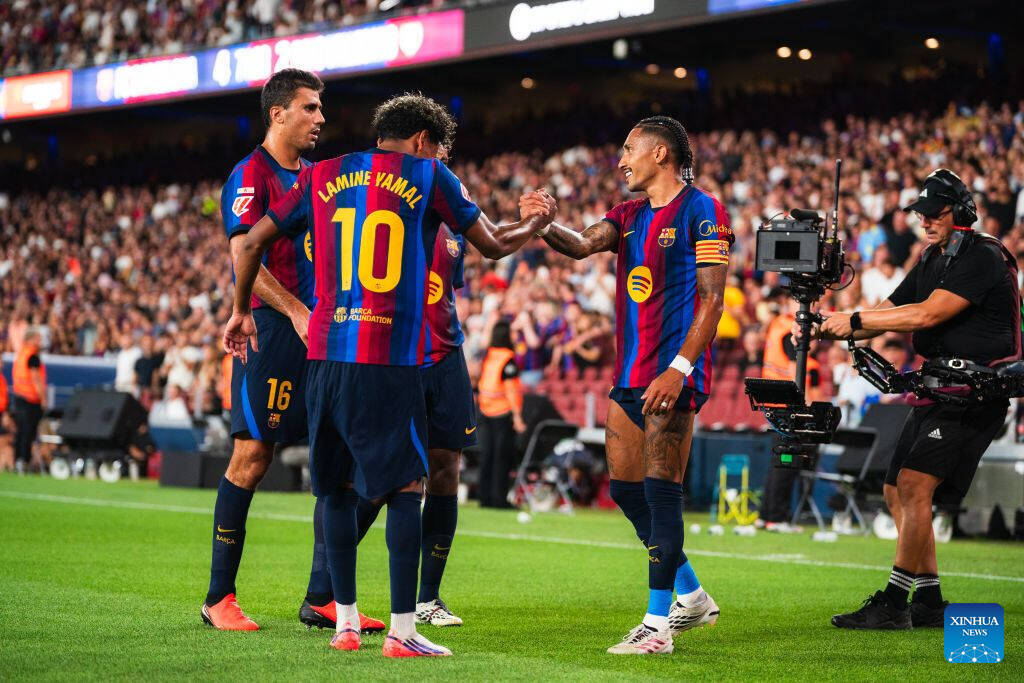 Barcelona's attack is playing extremely explosively. Photo: Xinhua