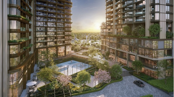 The Magnolia has a construction density of only 40%, the rest is for landscape, walking paths and internal gardens. Photo: MIK Group