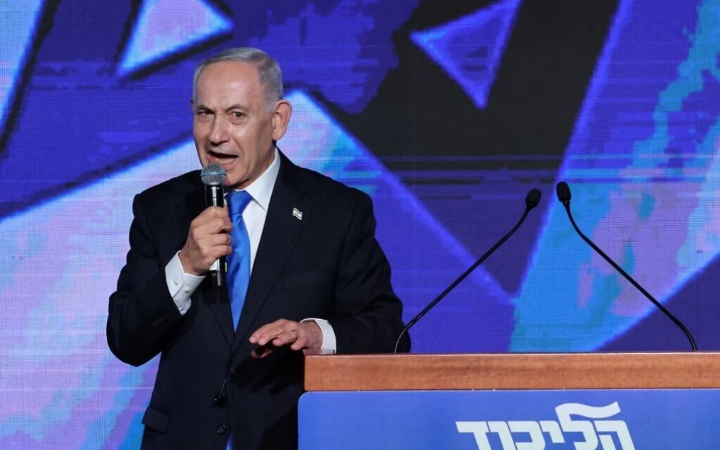 Israeli Prime Minister Benjamin Netanyahu speaks to launch the Likud election campaign in Tel Aviv on the evening of September 17 (local time). Photo: AFP