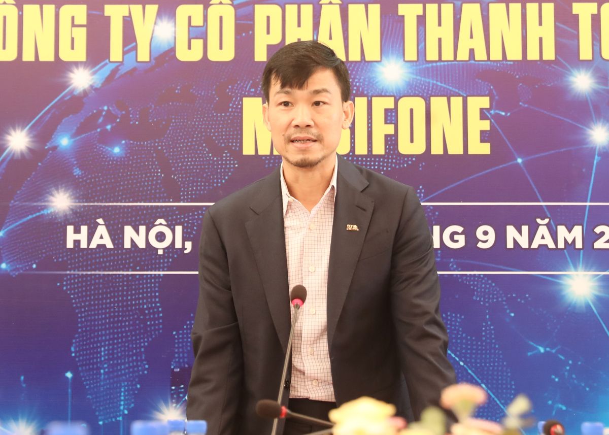 Ông Phan Thanh Sơn, Tổng Giám đốc Công ty Cổ phần Thanh toán số MobiFone phát biểu. Ảnh: MDP