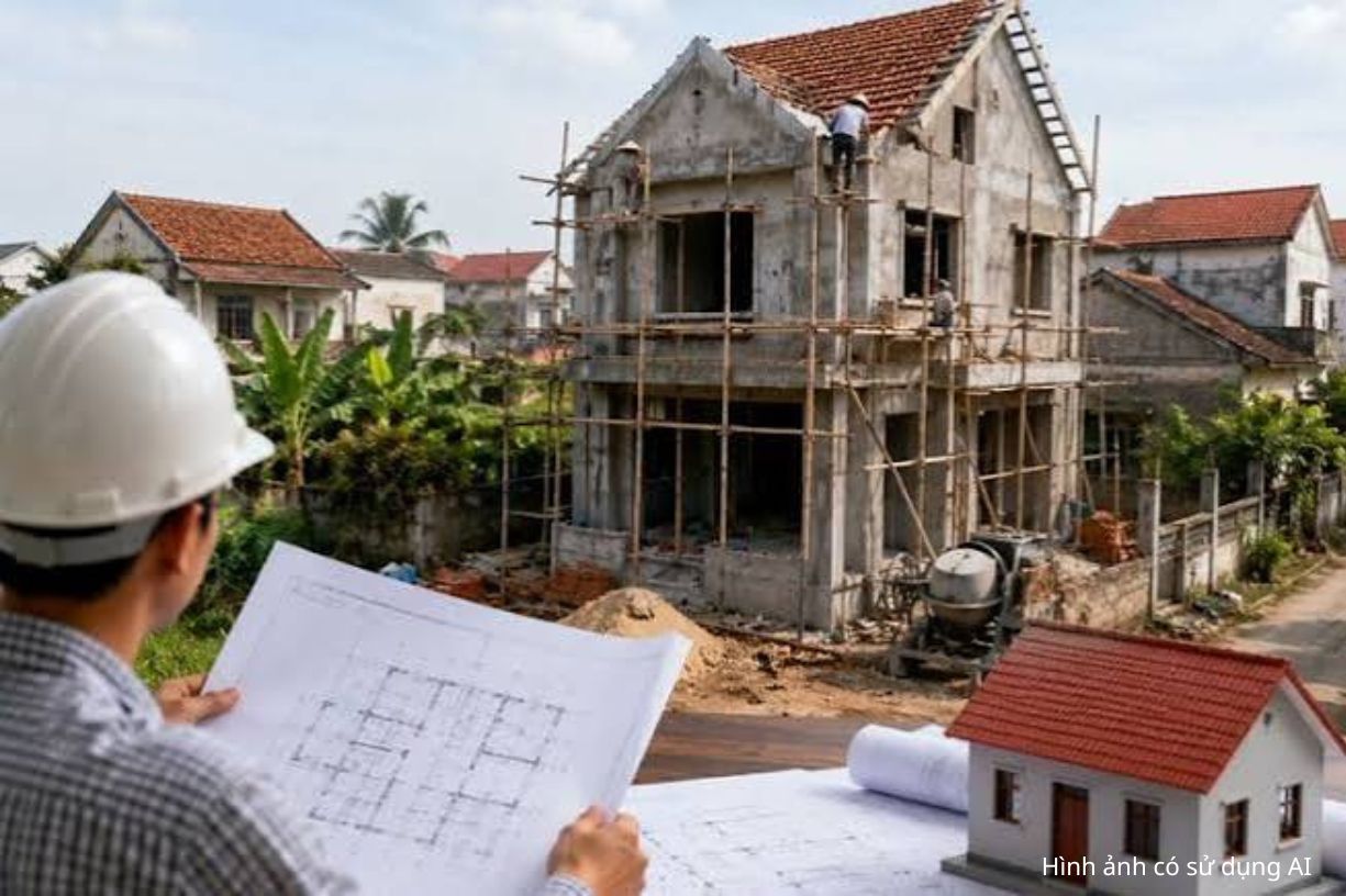 Not disclosing construction permits can be fined up to 40 million VND. Photos using AI
