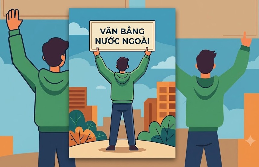 Foreign diplomas are recognized as eligible for use in Vietnam when the educational institution granting the diploma is licensed for training and licensed for issuance by the competent educational authority of the country where the head office is located. Photo: AI