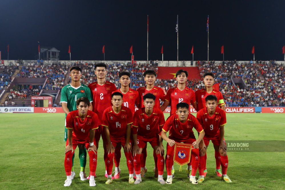 U20 Vietnam meets U20 Palestine in the 2nd match of the 2027 AFC U20 Asian Cup qualifiers. Photo: Minh Dan