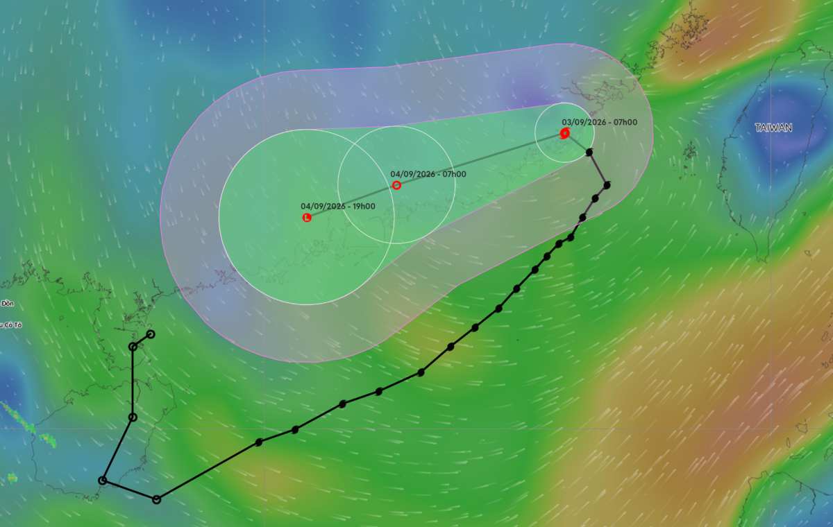 Storm No. 5 officially makes landfall. Photo: Vietnam Disaster Monitoring System
